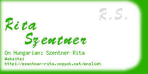 rita szentner business card